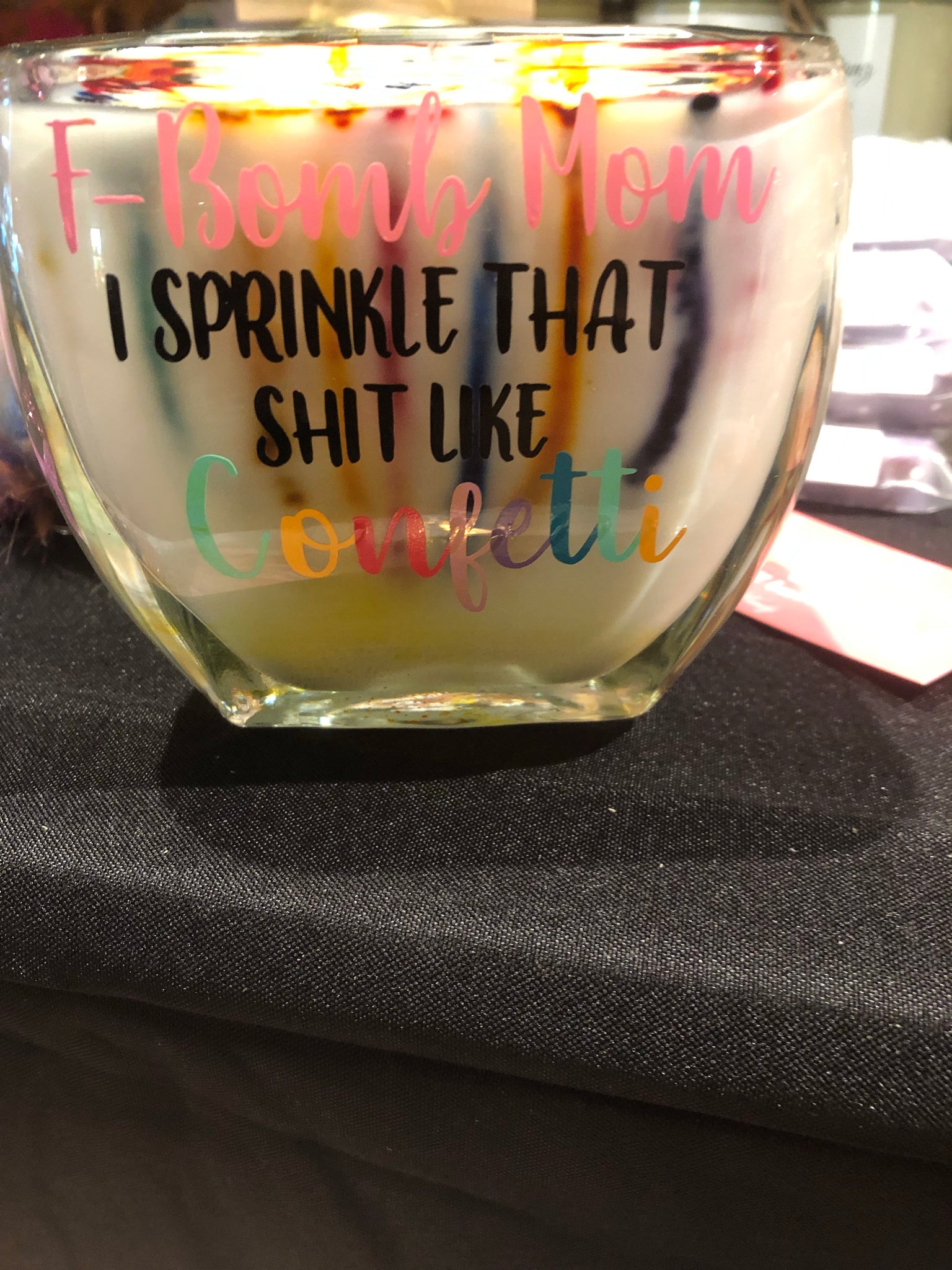 “F - Bomb mom” large votive candle