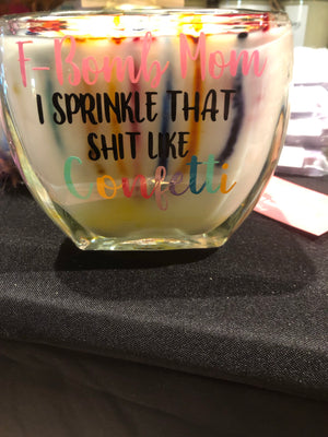 “F - Bomb mom” large votive candle